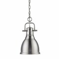 Golden Lighting Duncan Small Pendant with Chain in Pewter with Pewter Shade 3602-S PW-PW